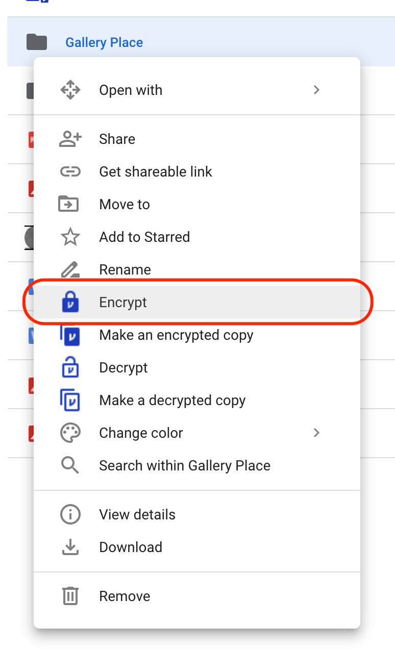 Folder encrypt in place