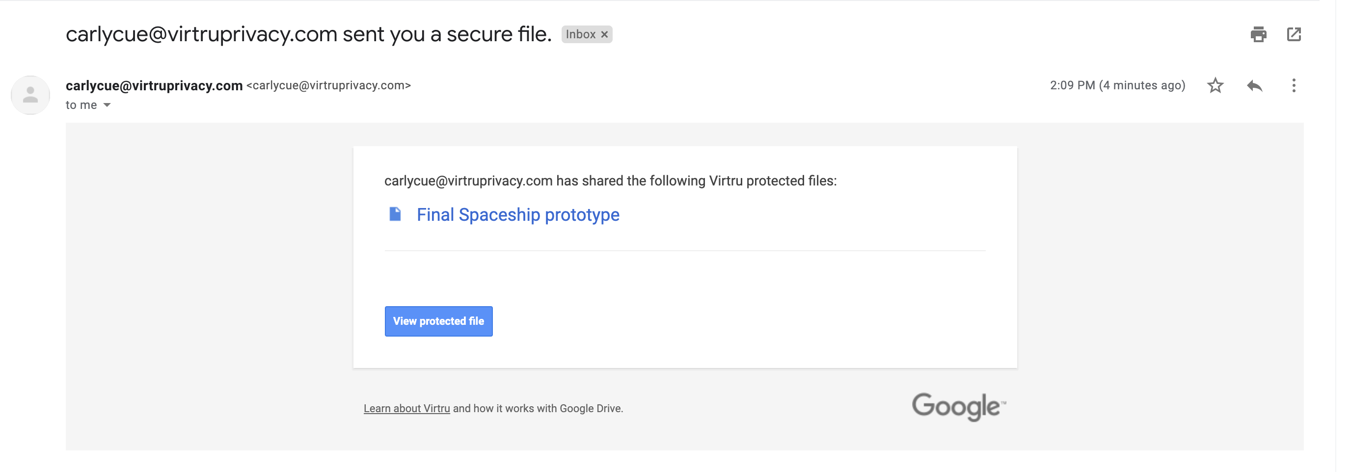 Shared file recipient email