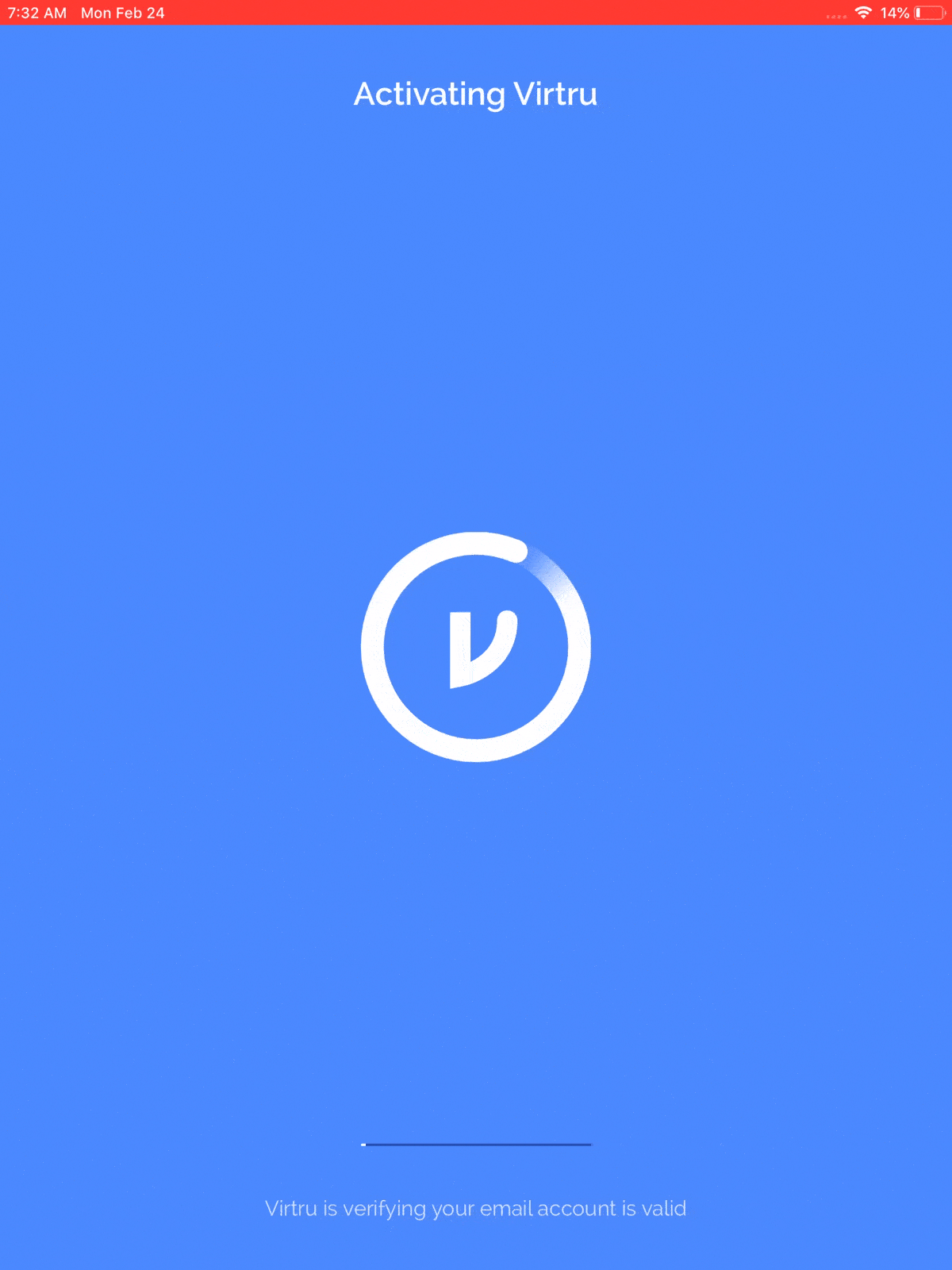 Animation showing Activation screen