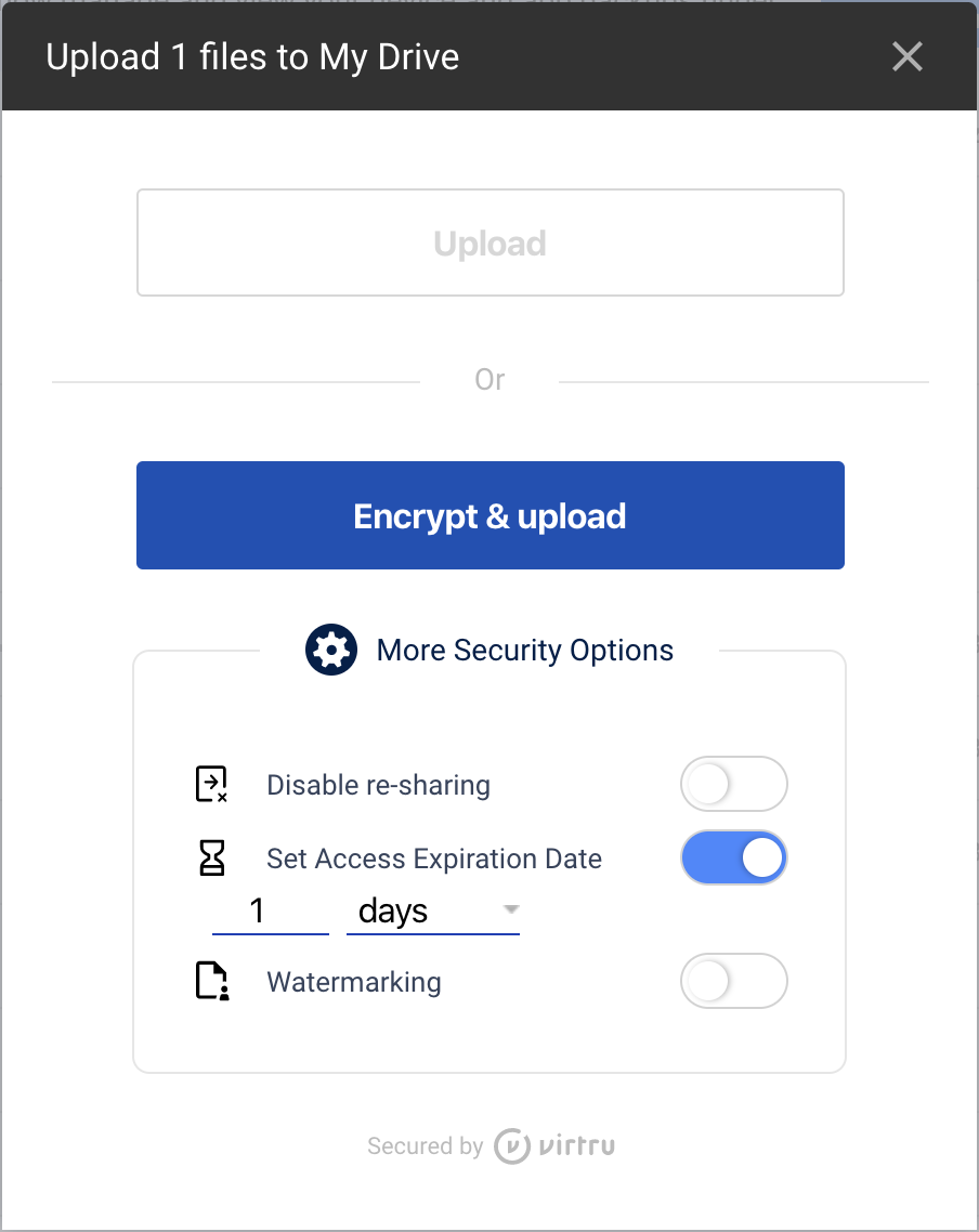 Expiration option in drag-and-drop prompt
