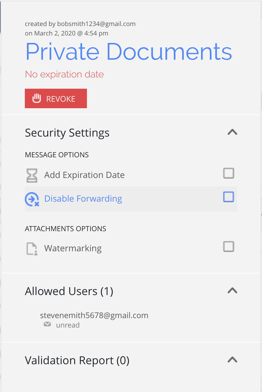 Security Settings in the Dashboard