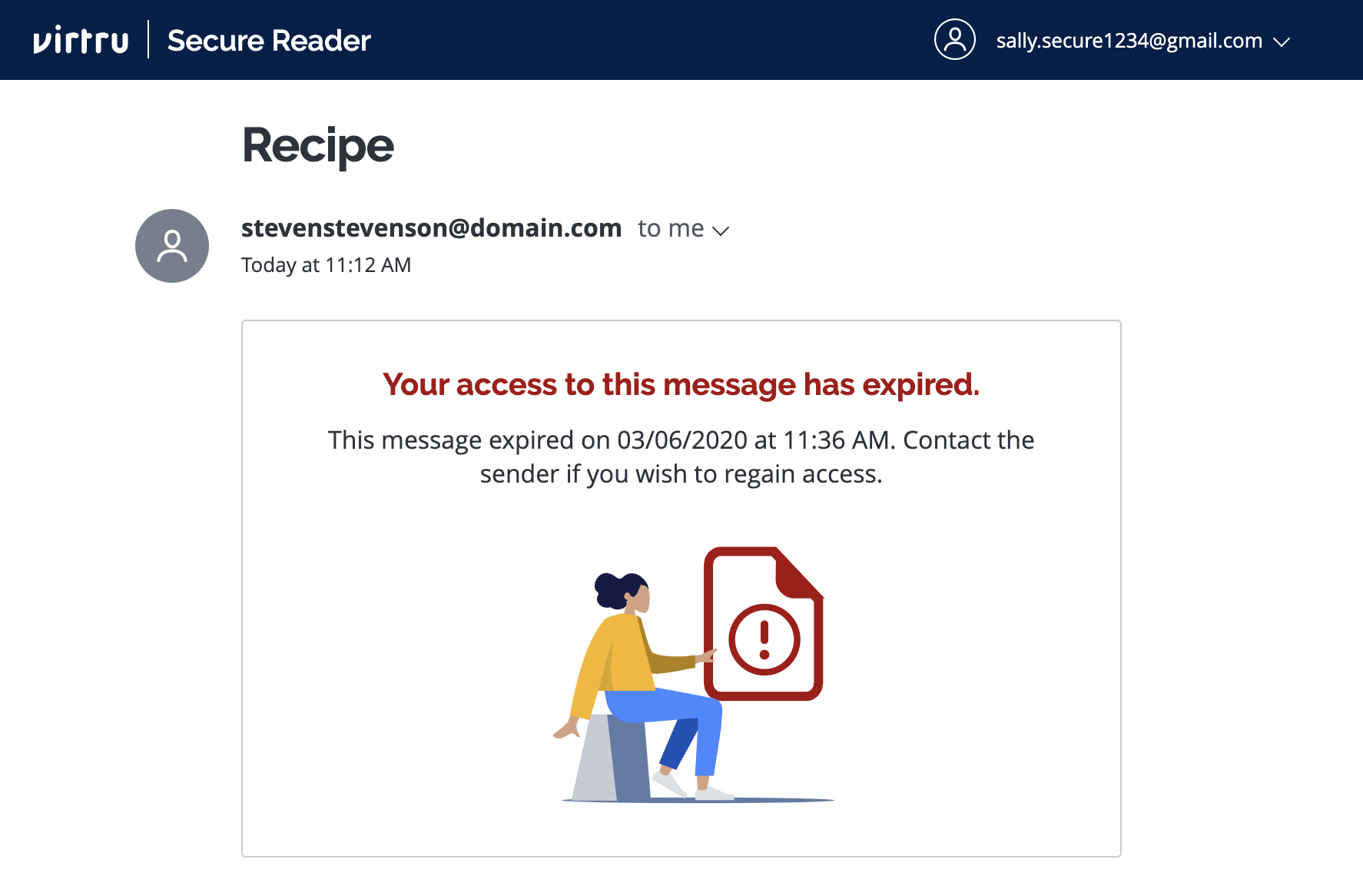 Expiration message in Secure Reader