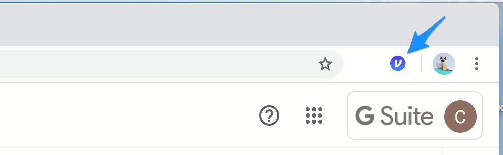 Virtru extension icon in Chrome toolbar pointed by arrow.png