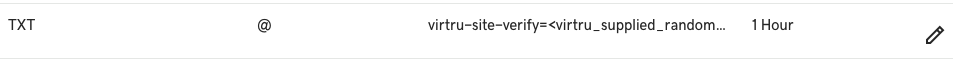 GoDaddy TXT example