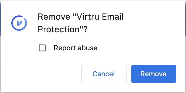 Extension removal confirmation prompt