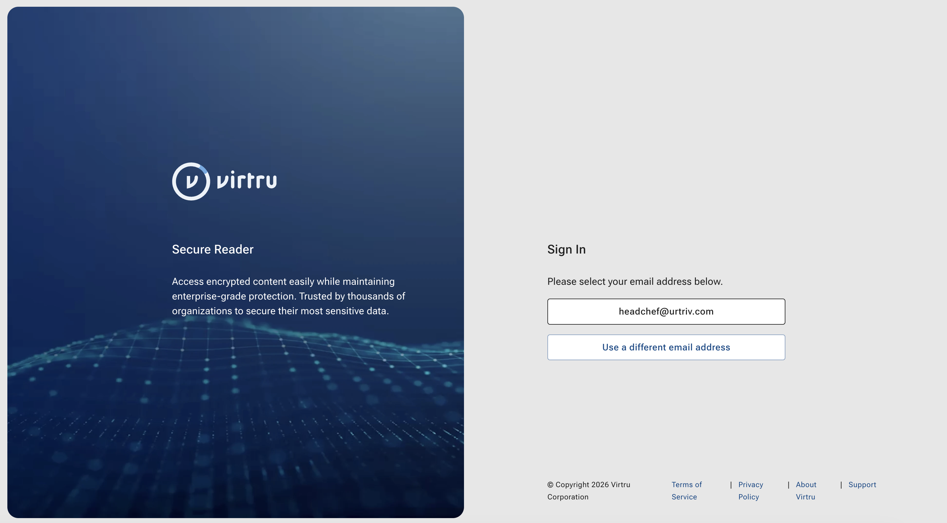 Sign In page