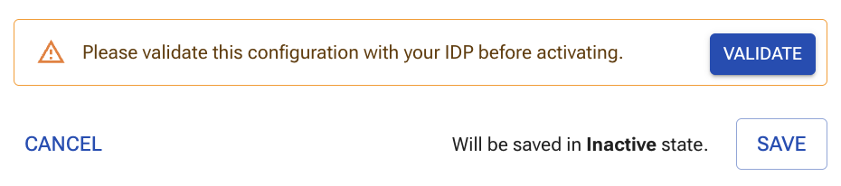 VALIDATE button