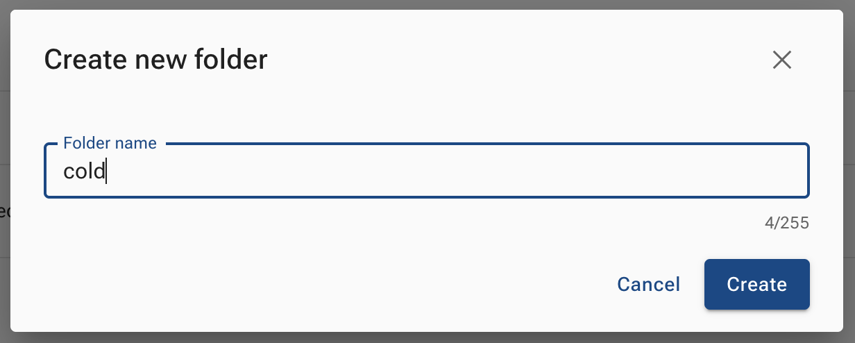 Folder name field