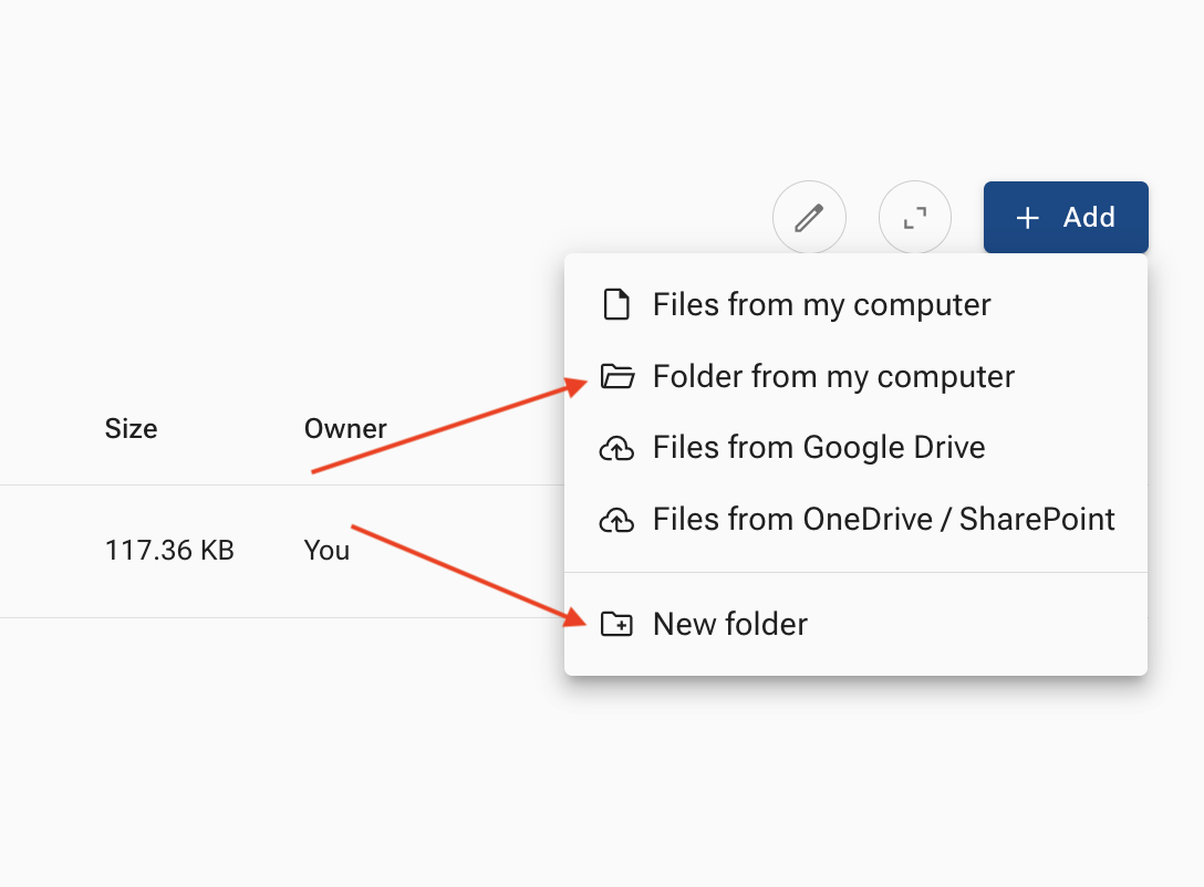 Folder options