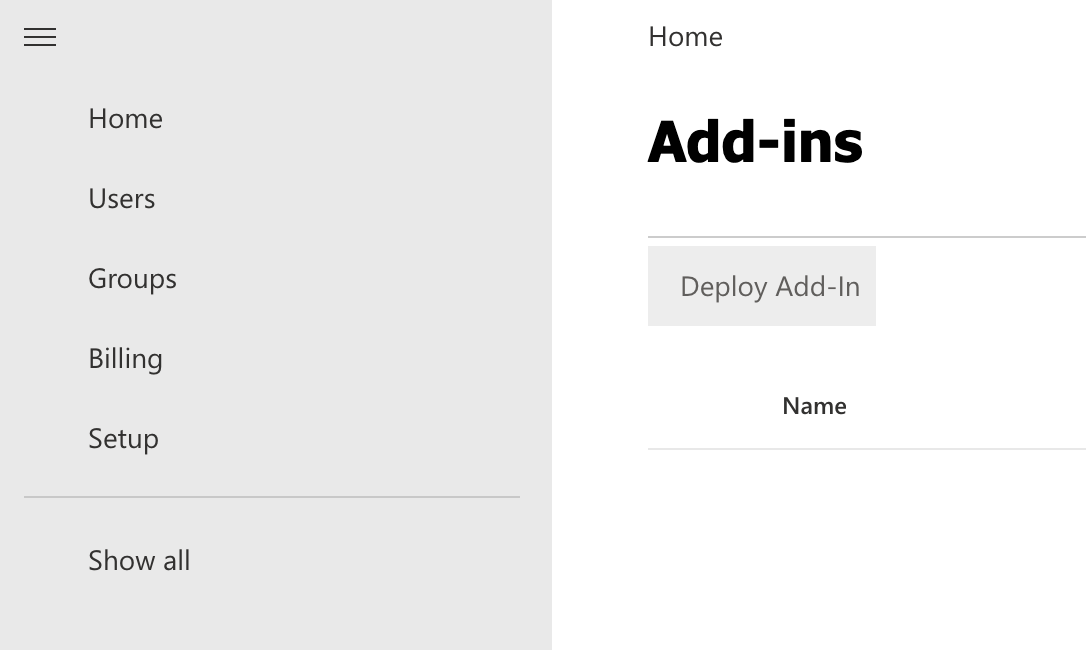 Microsoft Add-ins Page