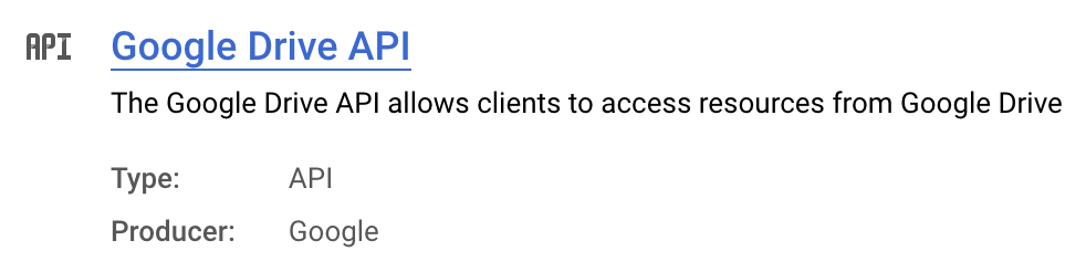 Google Drive API button