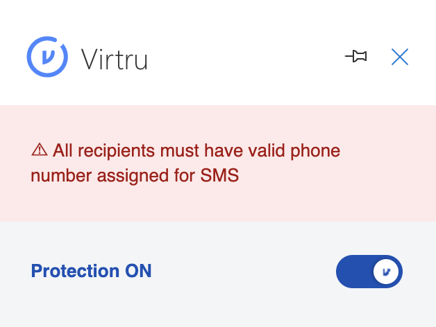 All recipients must have valid phone number error