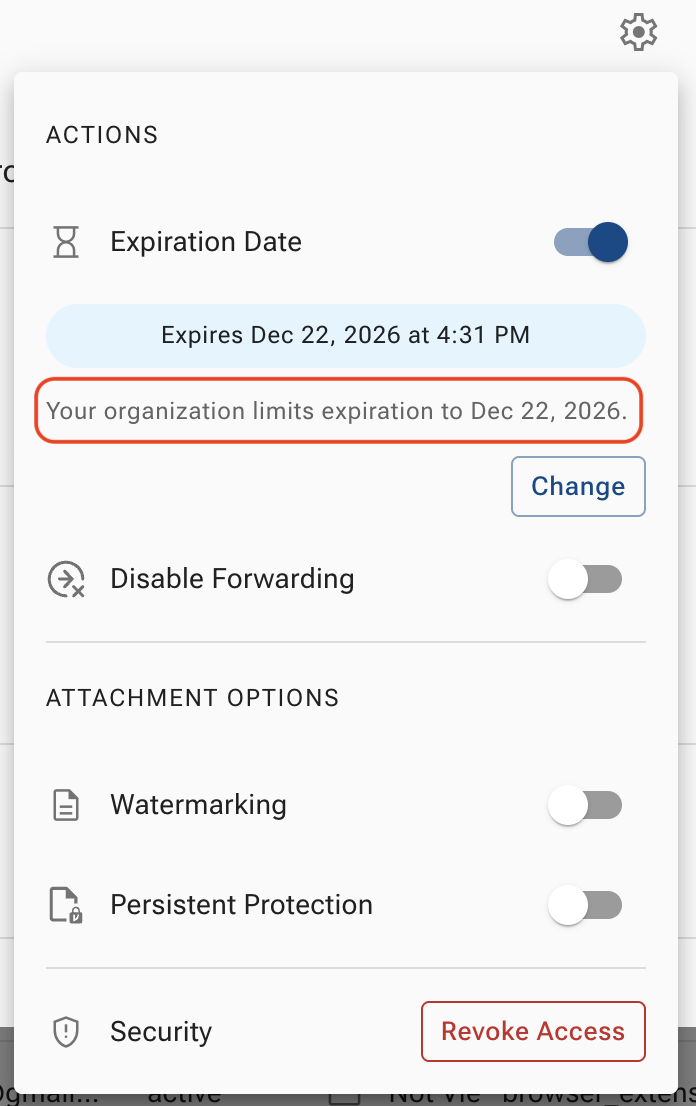 Limitation prompt