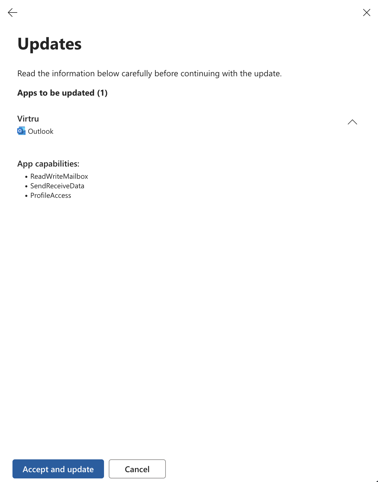 Confirmation page
