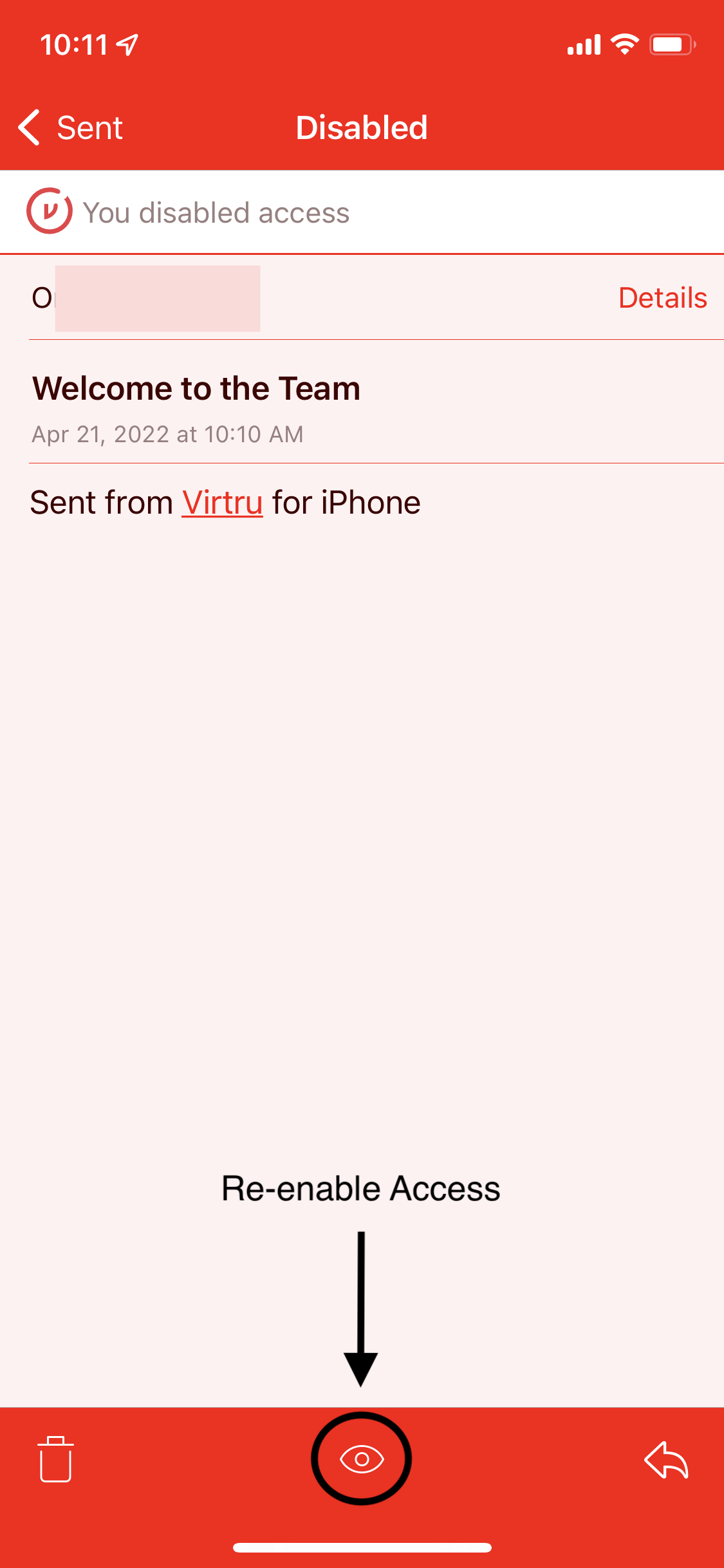 Re-enable Access