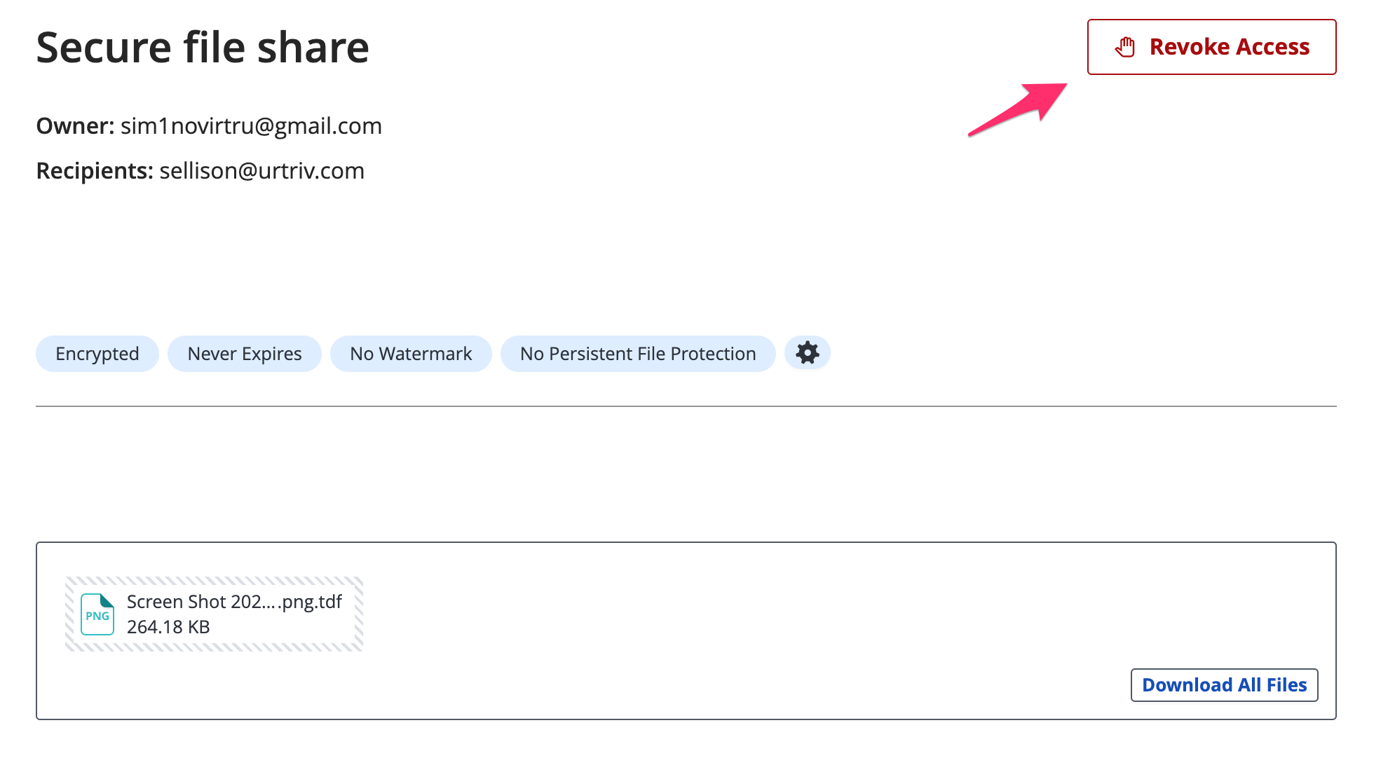 Revoke Access button