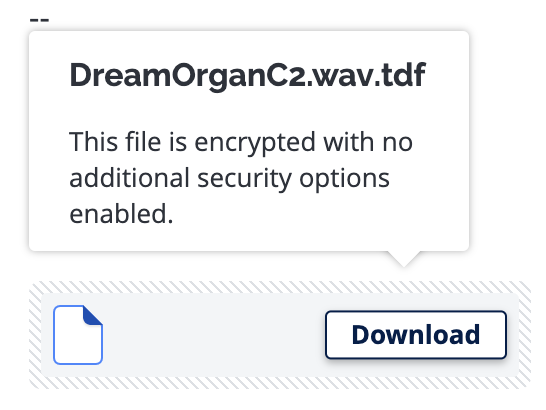 attachment chip tile with download button